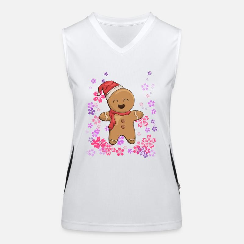 süßer Lebkuchen mit Blumen Funktionelles Kontrast-Tank Top für Frauen