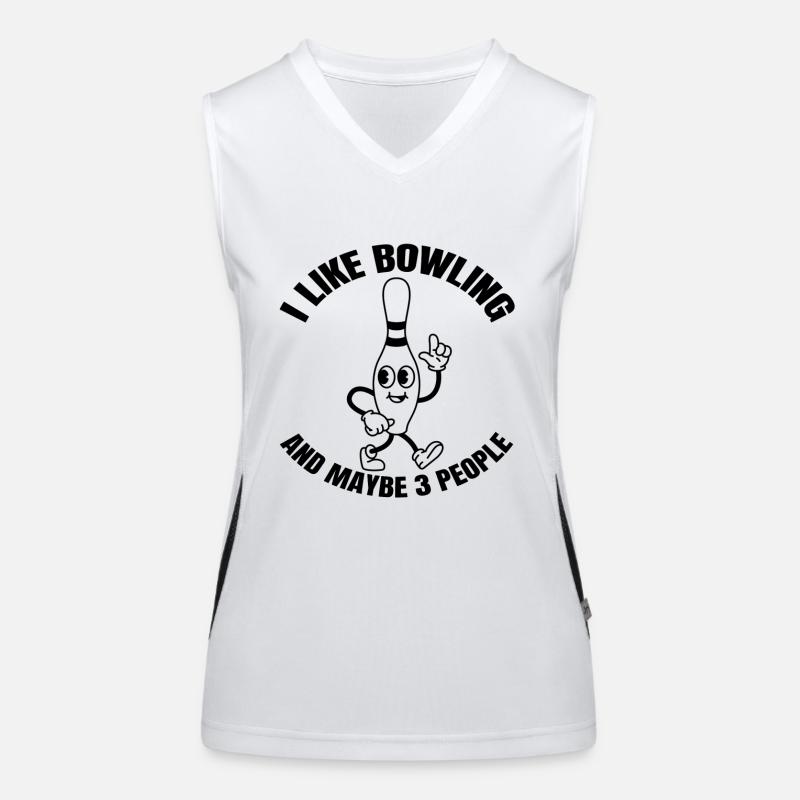 Bowling Bowling Bowling Cadeau Bowling Cône de boule de bowling Débardeur respirant contrasté Femme