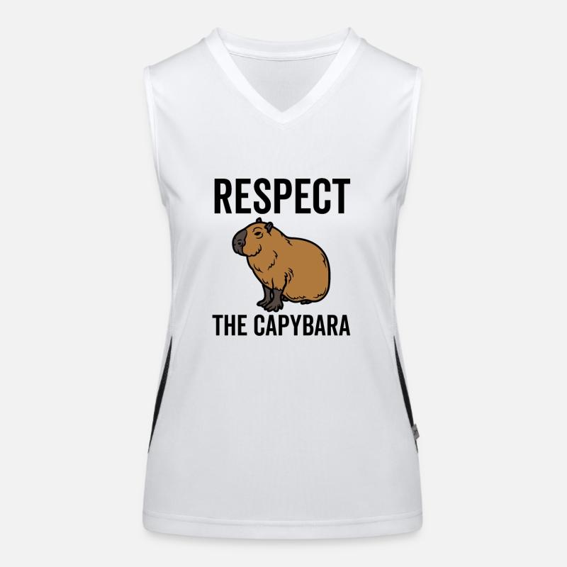 Respektiere das Capybara Funktionelles Kontrast-Tank Top für Frauen