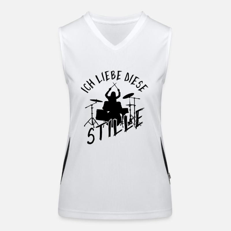 Drummer Ich Liebe Diese Stille Schlagzeug Set Funktionelles Kontrast-Tank Top für Frauen