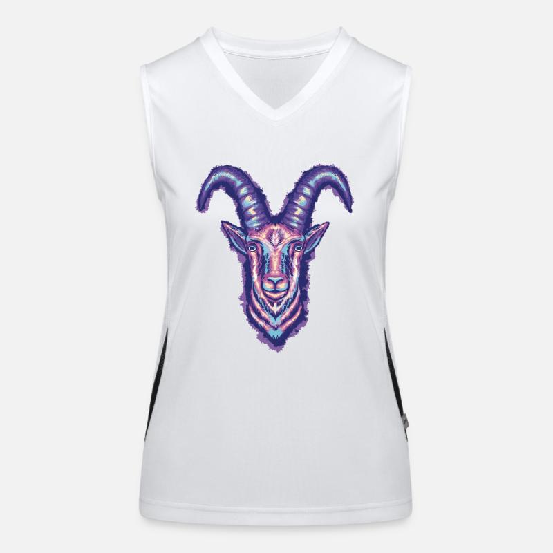 Steinbock Funktionelles Kontrast-Tank Top für Frauen