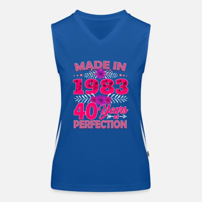 Made in 1983 40 Jahre Perfektion - 40th Birthda Funktionelles Kontrast-Tank Top für Frauen