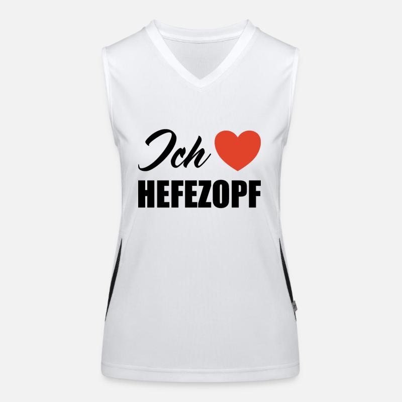 Ich liebe Hefezopf Funktionelles Kontrast-Tank Top für Frauen
