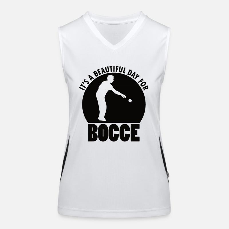 Bocce Quote Bocce Ball with Jack Bocci Game Bocce Women's Functional Contrast Tank Top
