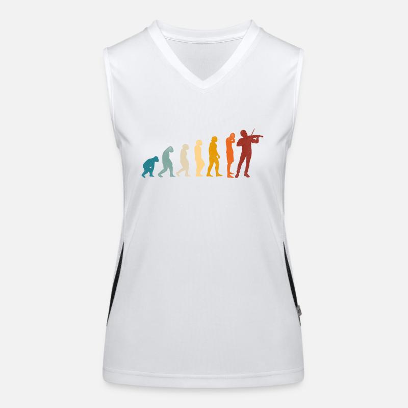 Violin Violinist Evolution Retro Women's Functional Contrast Tank Top