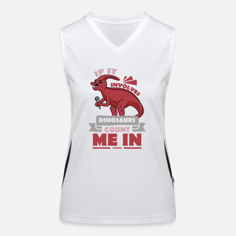 If It Involves Dinosaurs Count Me In Funktionelles Kontrast-Tank Top für Frauen