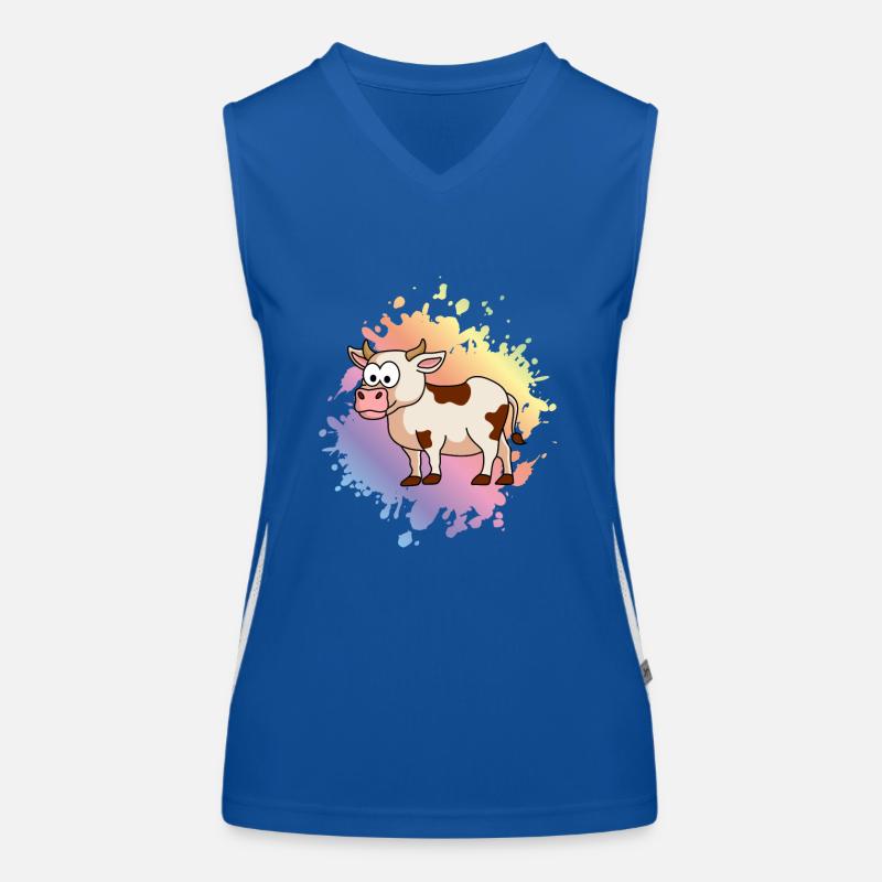 Kuh Comic Tier Funktionelles Kontrast-Tank Top für Frauen