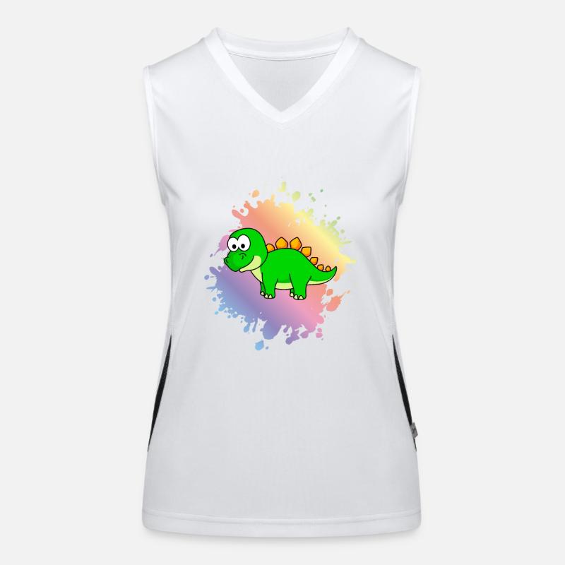 Dinosaurier stegosaurus Comic Funktionelles Kontrast-Tank Top für Frauen
