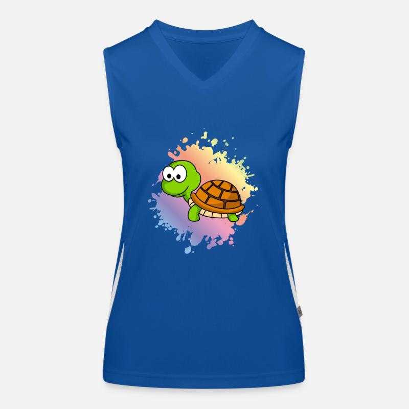 Turtle Comic Animal Women's Functional Contrast Tank Top