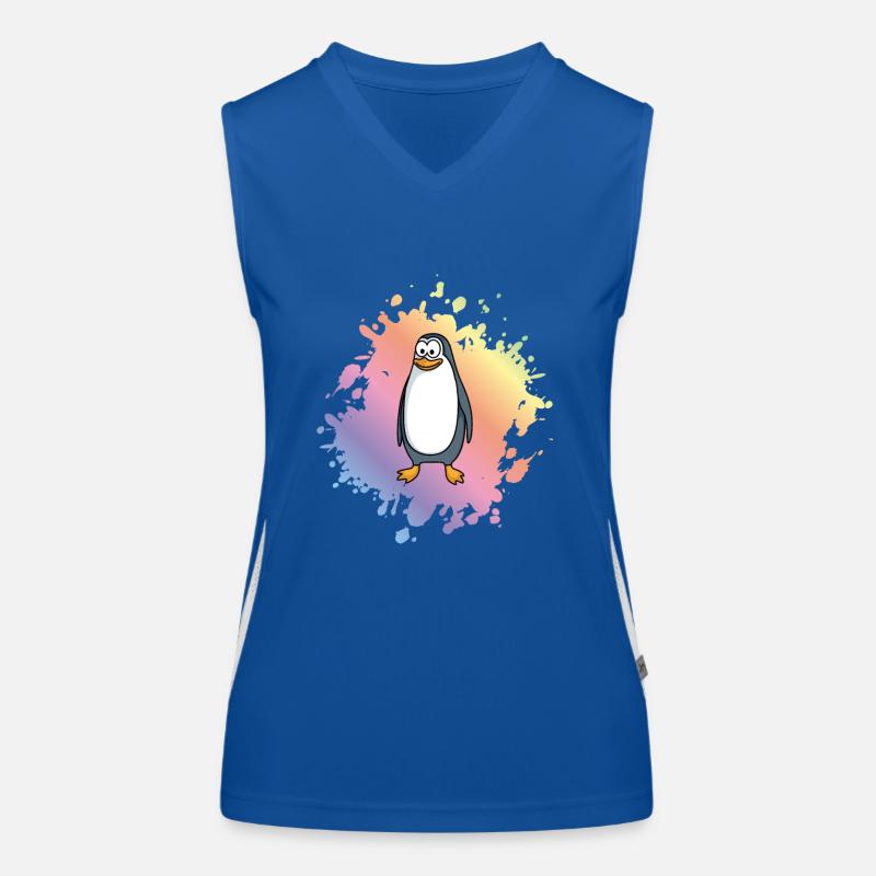 Pinguin Comic Tier Funktionelles Kontrast-Tank Top für Frauen