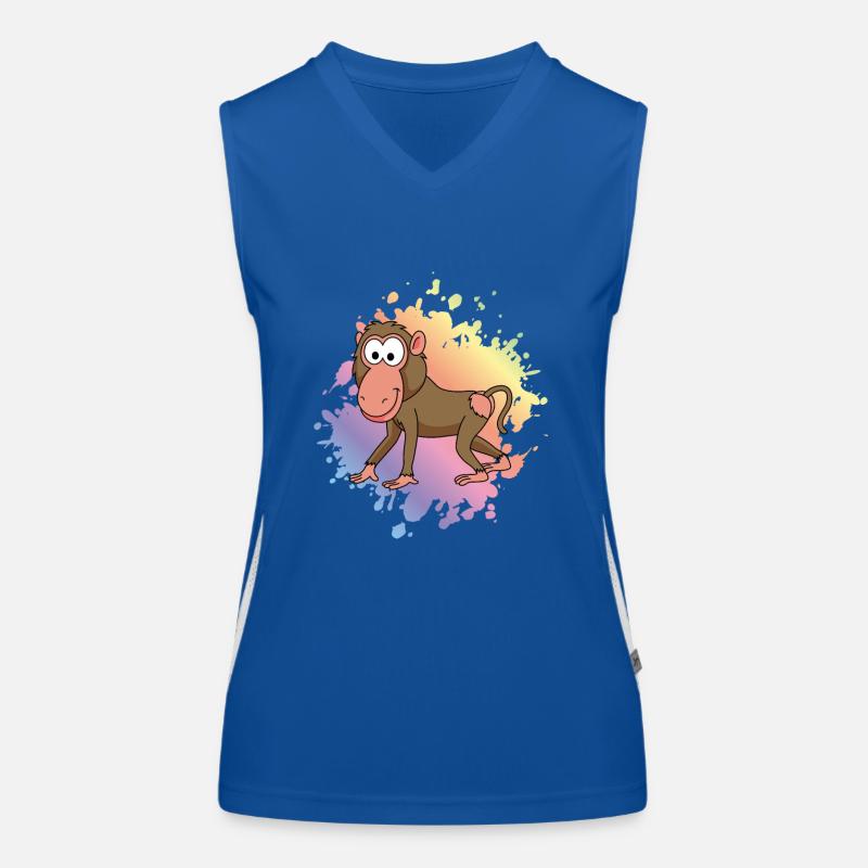 Monkey affe comic Funktionelles Kontrast-Tank Top für Frauen