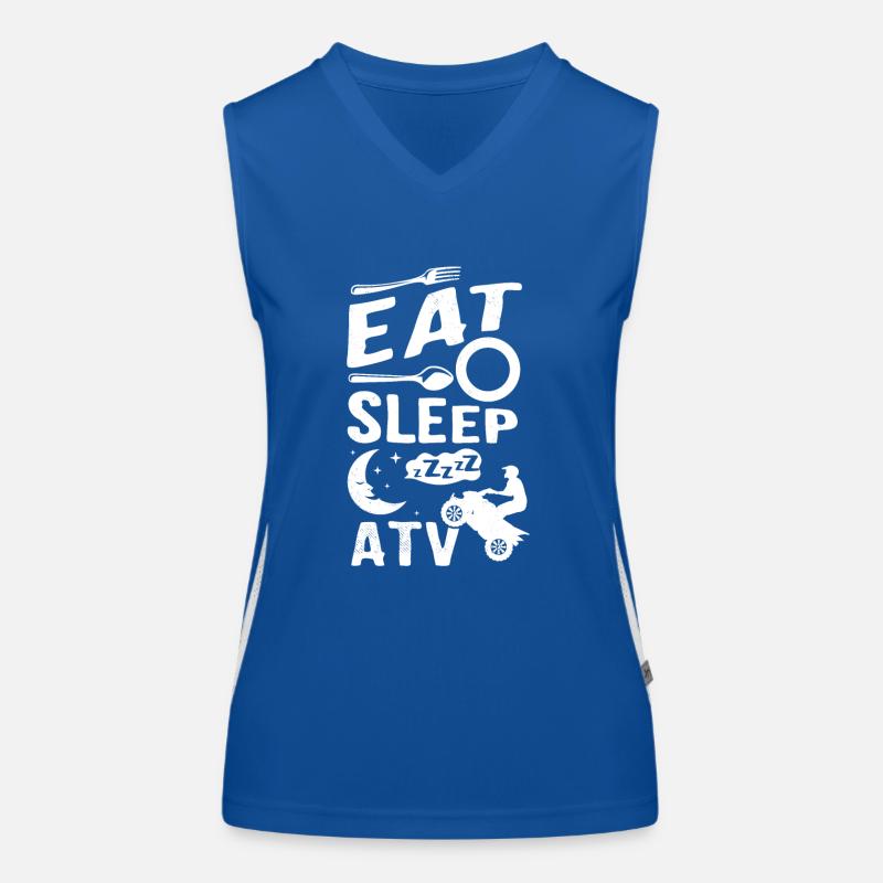 all terrain vehicles Eat Sleep creative graphic ar Women's Functional Contrast Tank Top