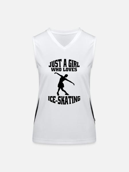 Figure skating ice skating skate figure skating - Women's Functional Contrast Tank Top - white/black - Front