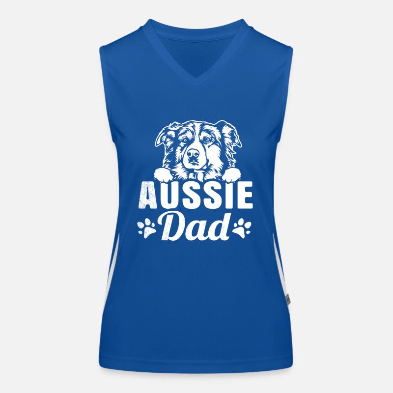 Cute AUSSIE dog pet lover daddy graphic Women's Functional Contrast Tank Top