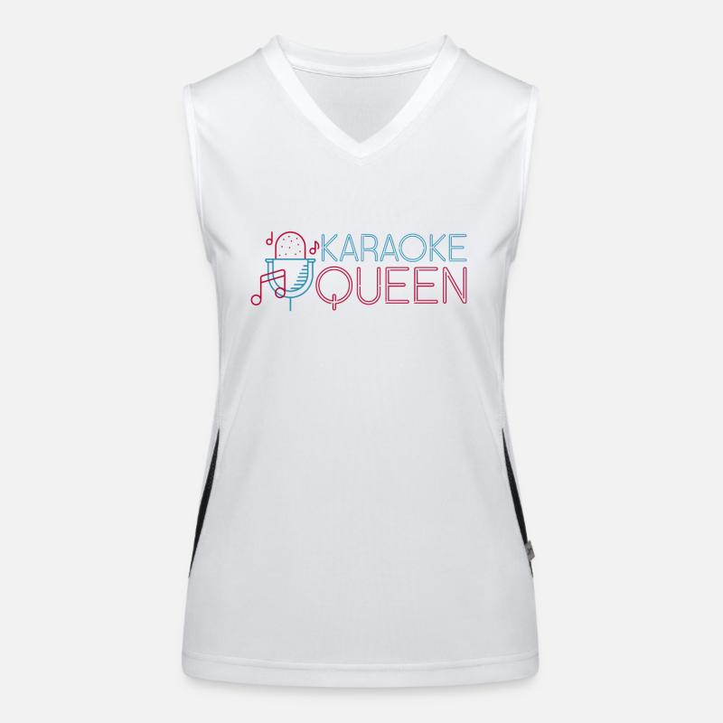Karaoke Singer 80s Retro Karaoke Funktionelles Kontrast-Tank Top für Frauen