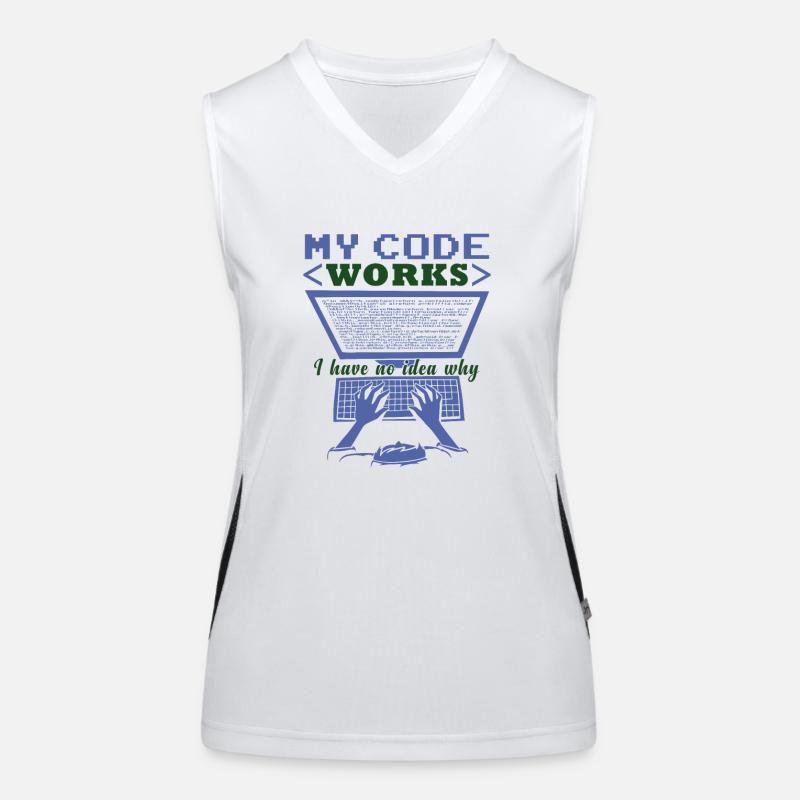 Funny Code Joke Coding Women's Functional Contrast Tank Top