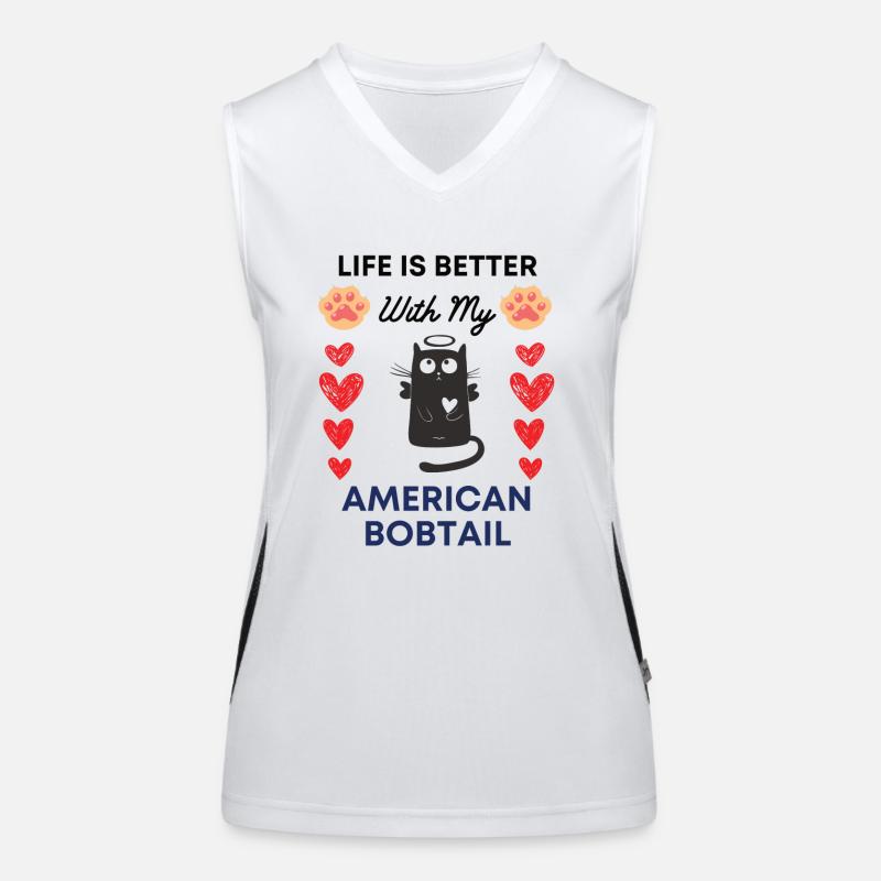 American bobtail Paw Dog Women's Functional Contrast Tank Top