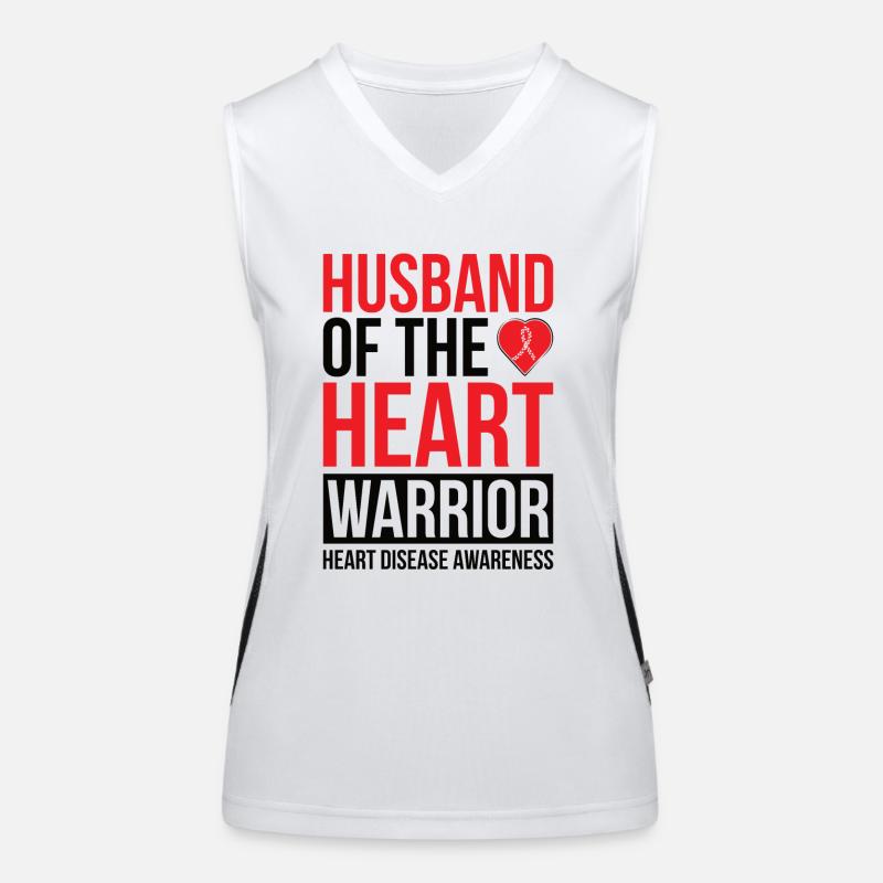 Heart Warrior Herzkrank Kämpfer Ehemann Ehefrau Funktionelles Kontrast-Tank Top für Frauen