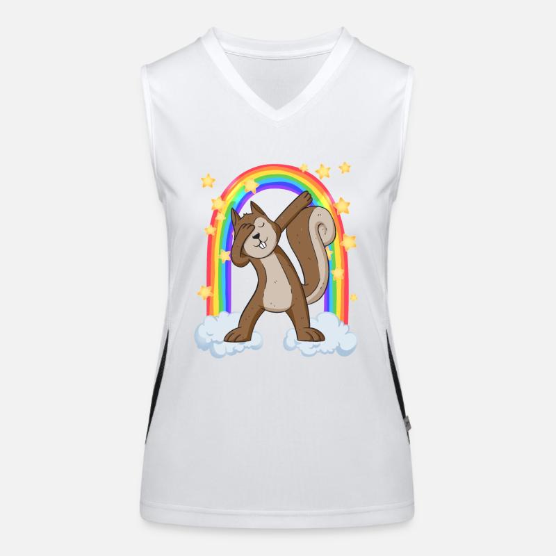 dabbing écureuil à la Rainbow Gate Débardeur respirant contrasté Femme