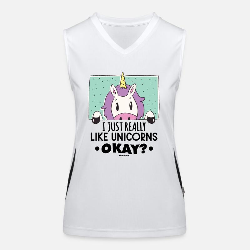 I Just Really Like Unicorns okay Funktionelles Kontrast-Tank Top für Frauen