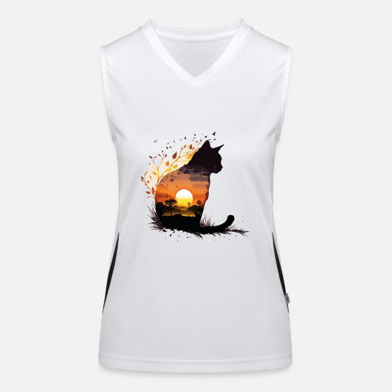 cat sunset Débardeur respirant contrasté Femme