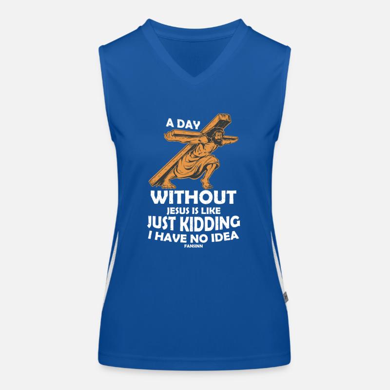 A Day Without Jesus Is Like Funktionelles Kontrast-Tank Top für Frauen