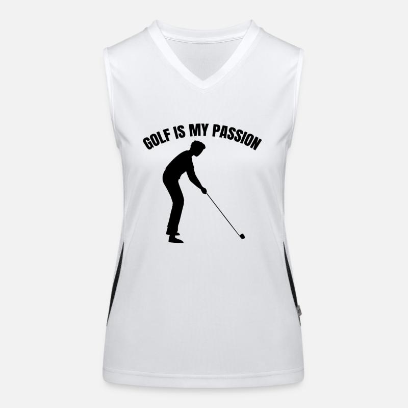 Golf Golfschläger Golfspielerin Spruch Golfball Funktionelles Kontrast-Tank Top für Frauen
