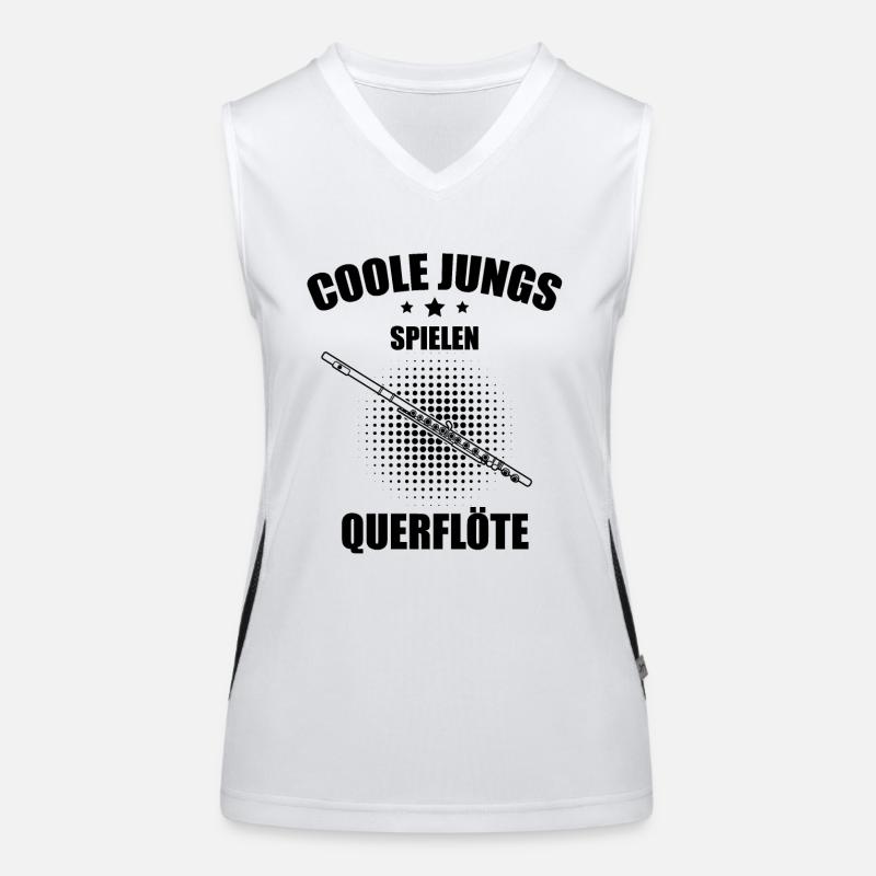 Querflöte Querflötenspieler Querflötist Funktionelles Kontrast-Tank Top für Frauen