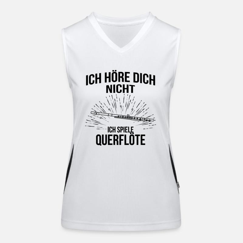 Querflöte Querflötenspieler Querflötist Funktionelles Kontrast-Tank Top für Frauen
