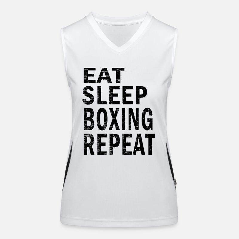 Eat sleep Boxing repeat for Boxing lovers Funktionelles Kontrast-Tank Top für Frauen