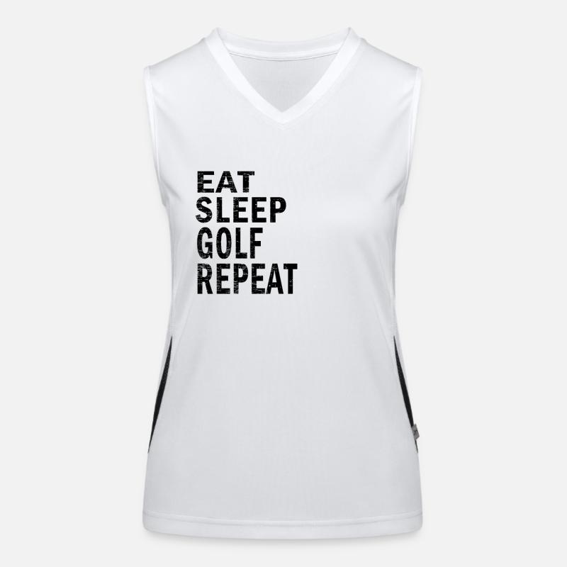 Eat sleep Golf repeat for Golf lovers Funktionelles Kontrast-Tank Top für Frauen