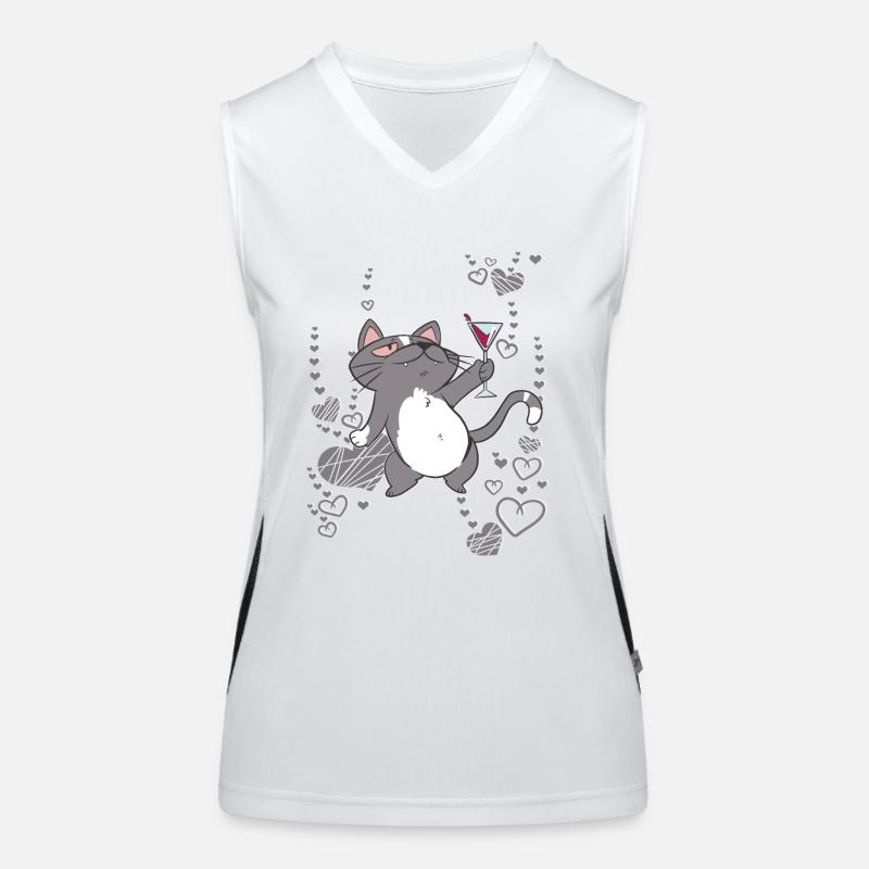Die Katze feiert eine Party Funktionelles Kontrast-Tank Top für Frauen