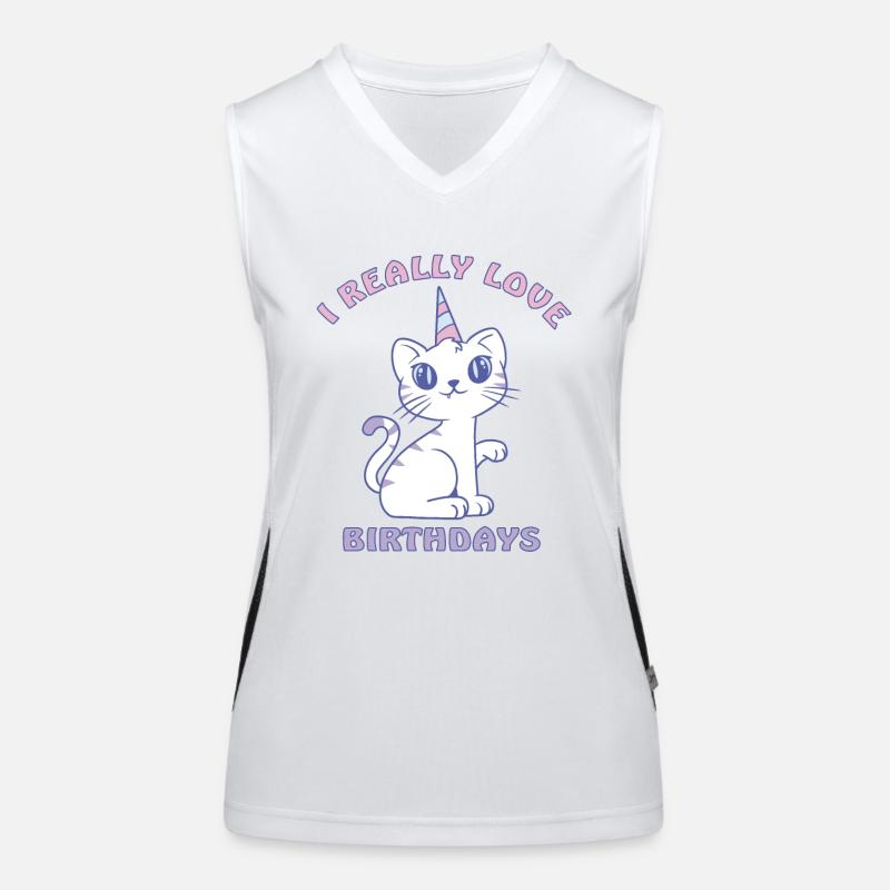 Anniversaire du chat Chat dame Chat Maman chat Débardeur respirant contrasté Femme