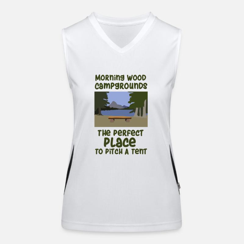 Camping slogan camping Women's Functional Contrast Tank Top