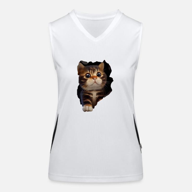 Chat mignon Chaton Craqué Chat Amants Chats Chats Débardeur respirant contrasté Femme