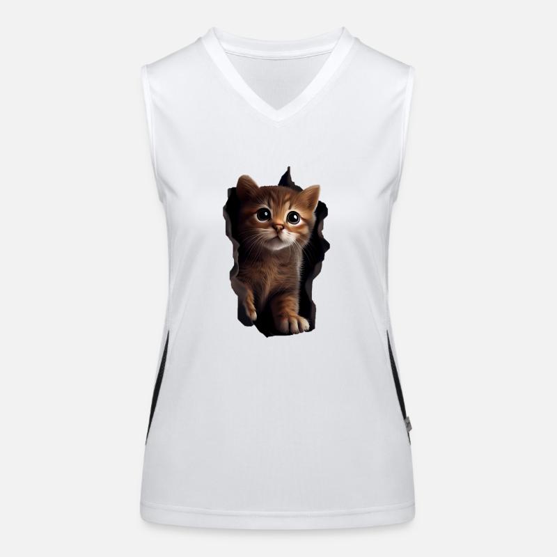 Chat mignon Chaton Craqué Chat Amants Chats Chats Débardeur respirant contrasté Femme