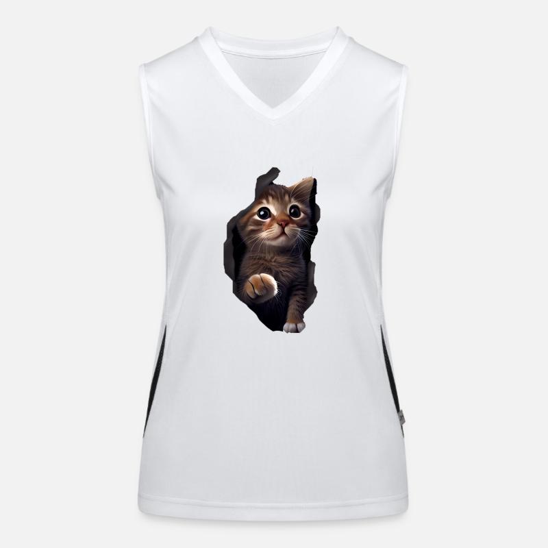 Chat mignon Chaton Craqué Chat Amants Chats Chats Débardeur respirant contrasté Femme