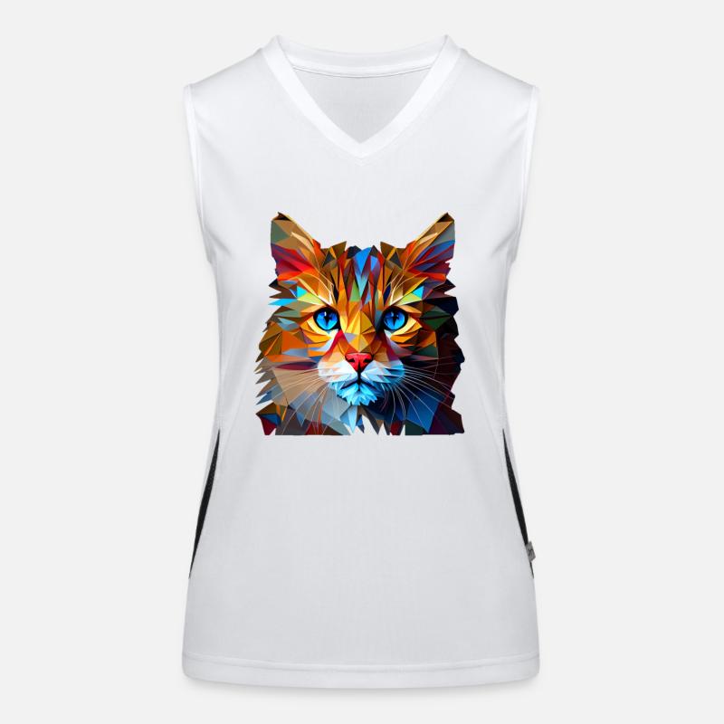 Chaton Chaton Chat Polygone Chat Débardeur respirant contrasté Femme