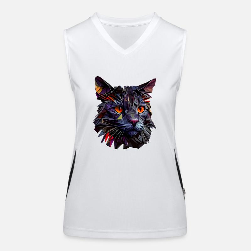 Chaton Chaton Chat Polygone Chat Débardeur respirant contrasté Femme