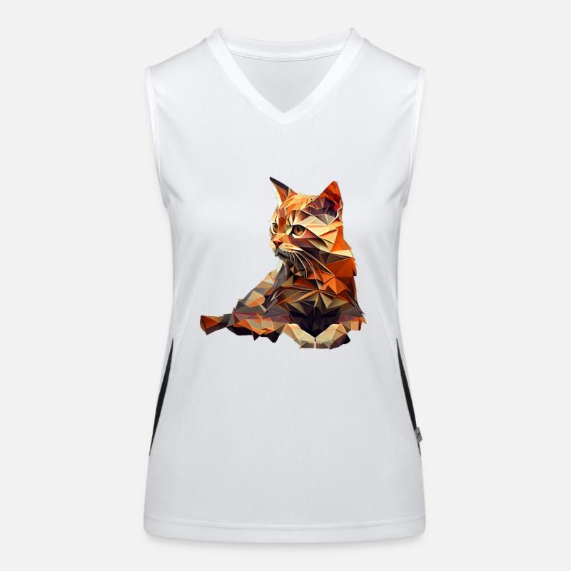 Chaton Chaton Chat Polygone Chat Débardeur respirant contrasté Femme