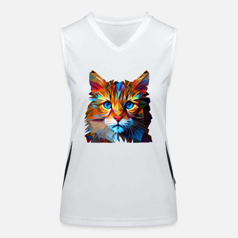 Chaton Chaton Chat Polygone Chat Débardeur respirant contrasté Femme