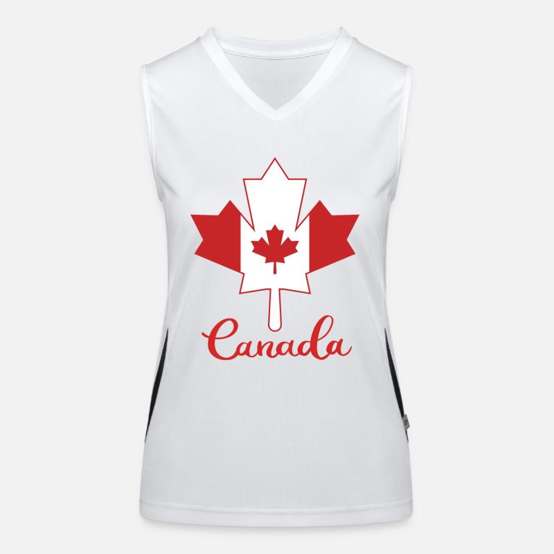 Canada Maple Leaf Canada Maple Leaf Flag Women's Functional Contrast Tank Top