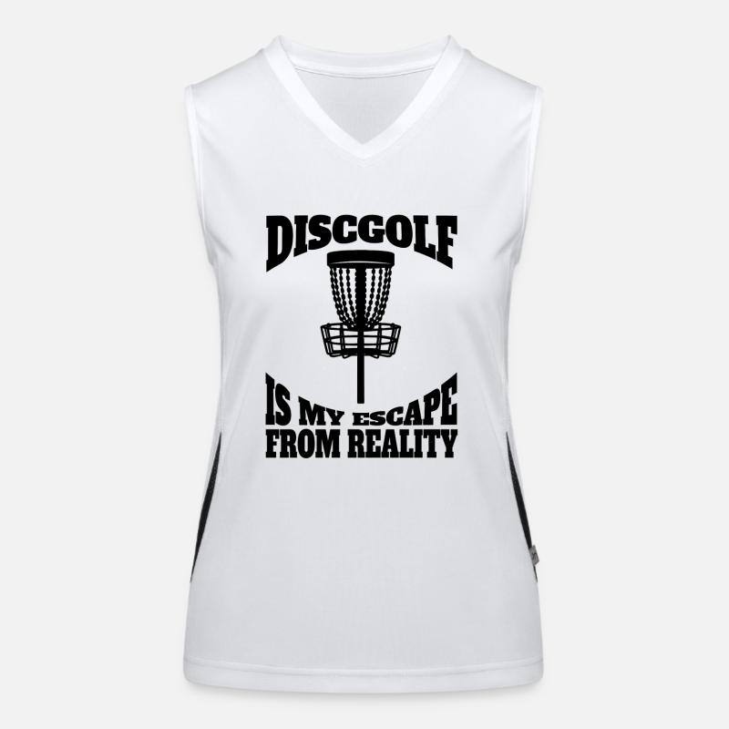 Disc Golf Drôle de disc golfeurs disant Disc golfeur Débardeur respirant contrasté Femme