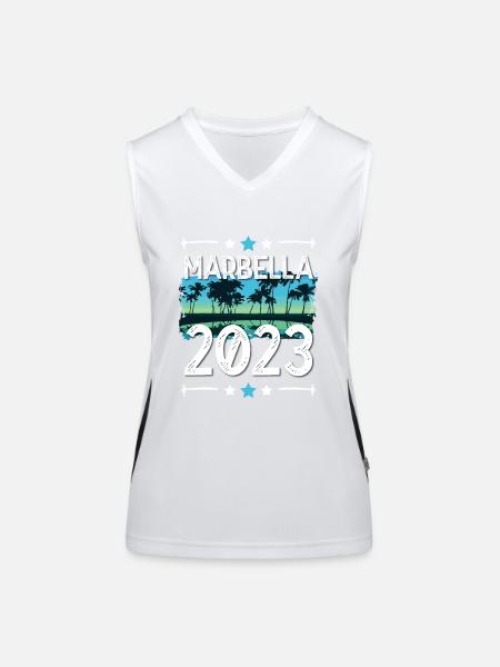 Marbella 2023 - Women's Functional Contrast Tank Top - white/black - Front