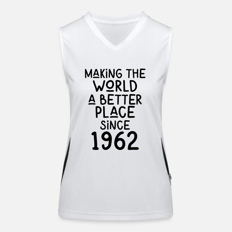 Making the World a better place since 1962 Funktionelles Kontrast-Tank Top für Frauen