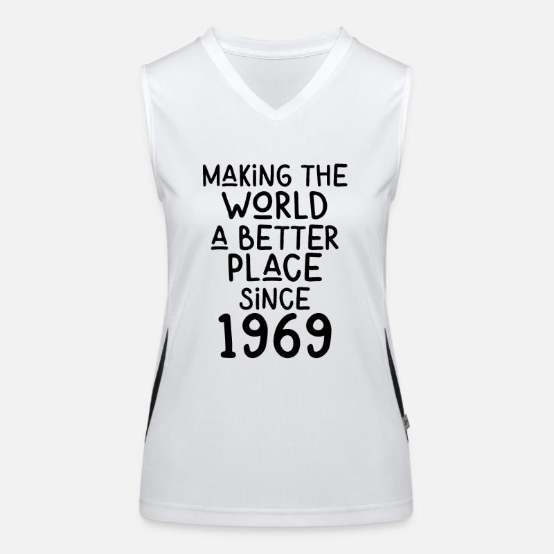 Making the World a better place since 1969 Funktionelles Kontrast-Tank Top für Frauen