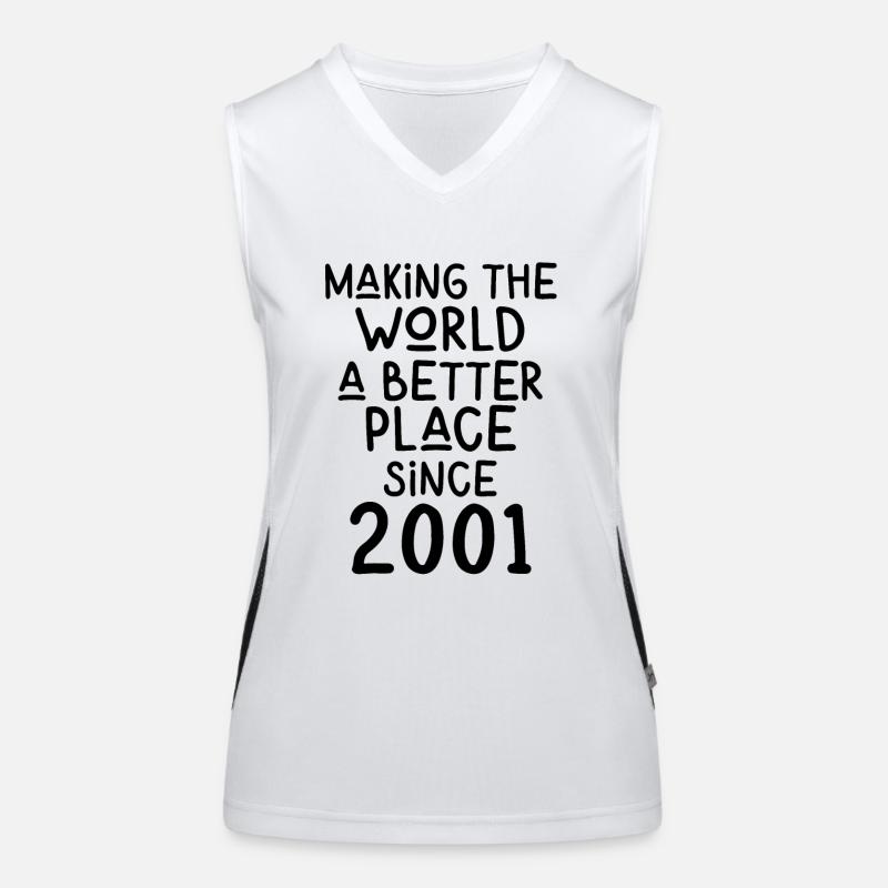Making the World a better place since 2001 Funktionelles Kontrast-Tank Top für Frauen