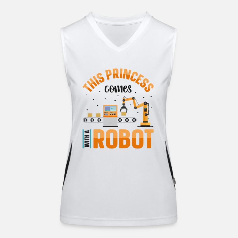 Robot Robotics Engineer Female Funktionelles Kontrast-Tank Top für Frauen
