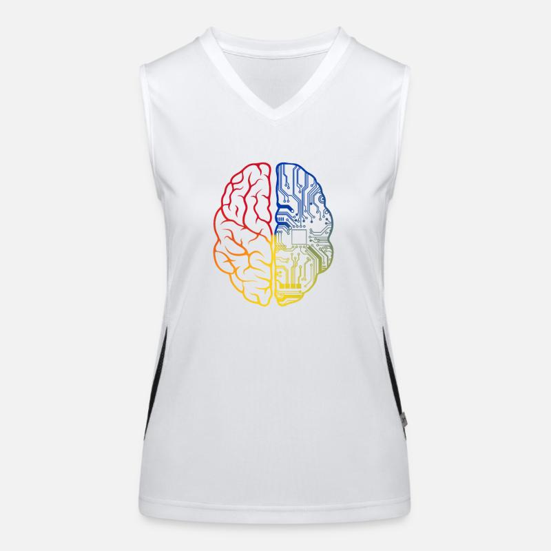 Programmer HTML - Developer Programming Brain Fun Women's Functional Contrast Tank Top