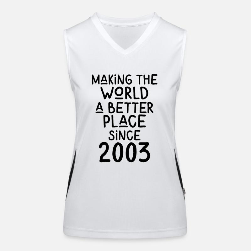 Making the World a better place since 2003 Funktionelles Kontrast-Tank Top für Frauen
